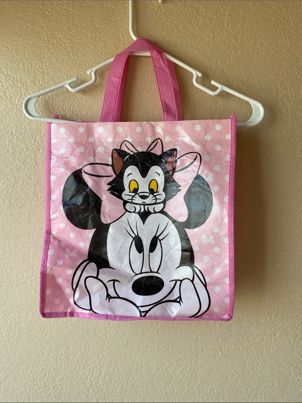 Disney Pink Minnie Mouse Tote with Black Character Print